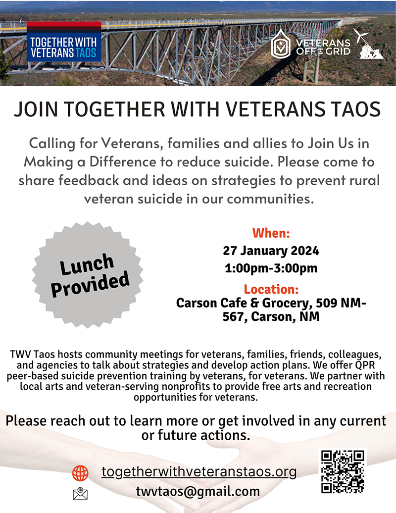 flyer for the meeting at Carson Cafe