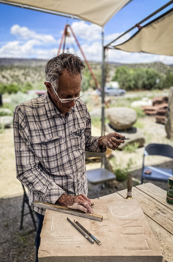 from session exploring stone carving, photo by Jim O'Donnell