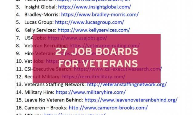 Online job boards for veterans