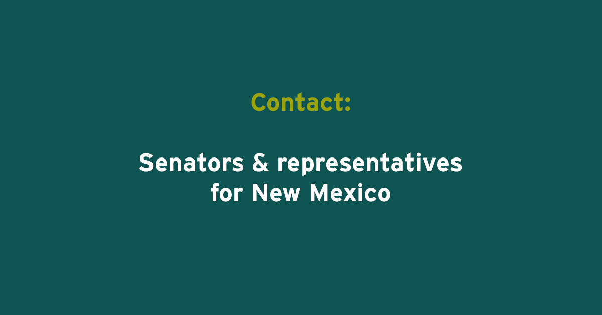 Senators and representatives for New Mexico